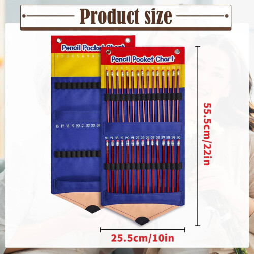 Pencil Parking Pocket Chart 30-Slot Wall-Mount Organizer 1