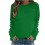 Women's polyester long sleeve solid blouse crew neck 1