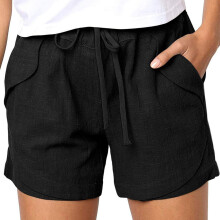 Damen-Badeshorts mit elastischem Bund und Taschen