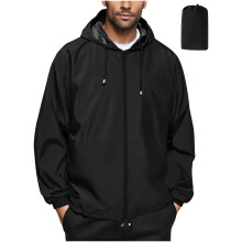 Jaqueta softshell masculina com capuz, impermeável e leve.