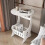 White Wooden Round Side Table 45x28cm with Shelf 6