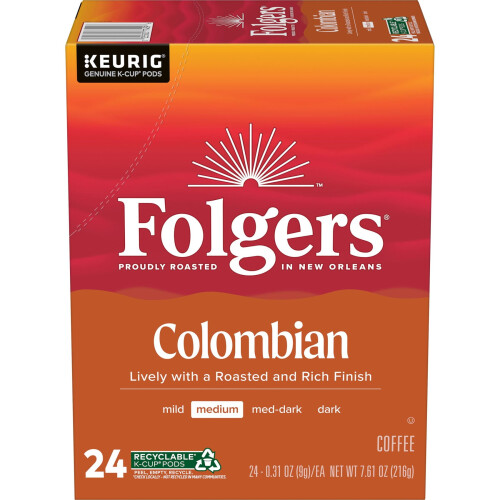 Colombianskt kaffe, medelrostat K-Cup, 24 st