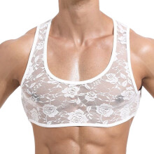Haut pour homme en spandex côtelé respirant et élastique