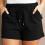 Women's Hot Pants Shorts with Pockets Solid Color Rope Tie 1
