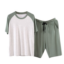 Conjunto de pijama de seda helada para hombre, ligero y transpirable, ideal para el verano.