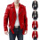 Men's genuine cowhide leather jacket hooded windproof black 1