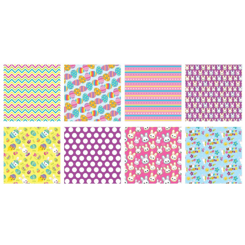 Easter fabric bundle rabbit egg print 10 pcs 10" x 10" 1