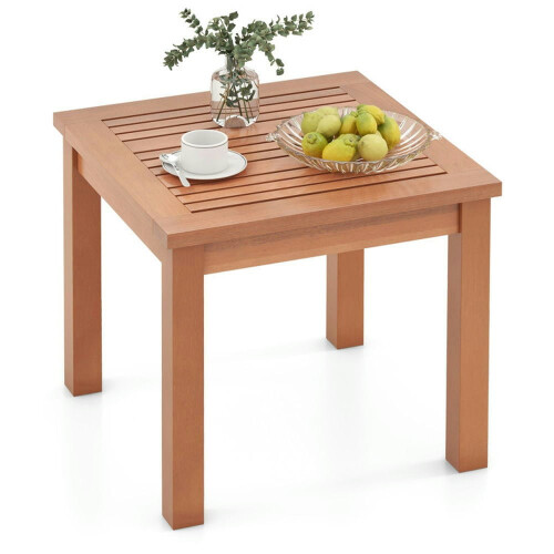 Outdoor Adirondack Side Table Brown 18 Inch Square
