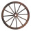 Decor de perete cu roată de trăsură western, maro, rustic, pachet de 1 4