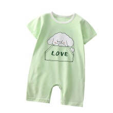 Salopetă onesie cu mânecă scurtă verde pentru bebeluși 6-12 luni