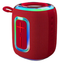 Speaker IPX5 Waterproof RGB Colorful Light Support USB/TF Card/AUX Playback Sound Receiving Function Red