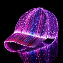 LED-Baseballkappe mit Glasfaseroptik, 4 Farben, USB-Ladefunktion
