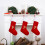 Roter Samt-Weihnachtsstrumpf, 50 cm lang, mit weißem Plüschbündchen 2