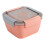 Salad container Japanese style double layer pink lunch box 2