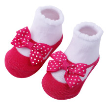 Mädchen-Sneaker mit rutschfesten Socken, warmem Wolkenmuster, pinkfarben