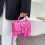 Bolsa transversal com alça superior, cor rosa, para ombro único. 4