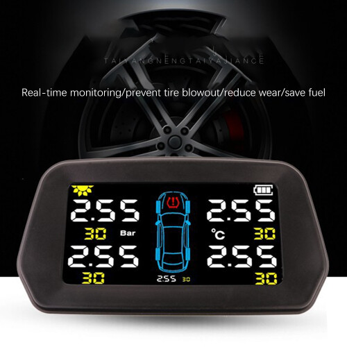 Bil TPMS Däcktrycksövervakning Solar External Sensor Däcktryckslarmövervakningssystem Kontroll Reservdäck 1