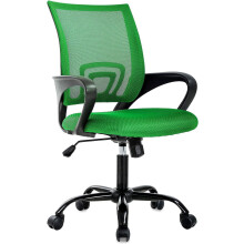 Mesh Office Chair with Arms and Wheels Green