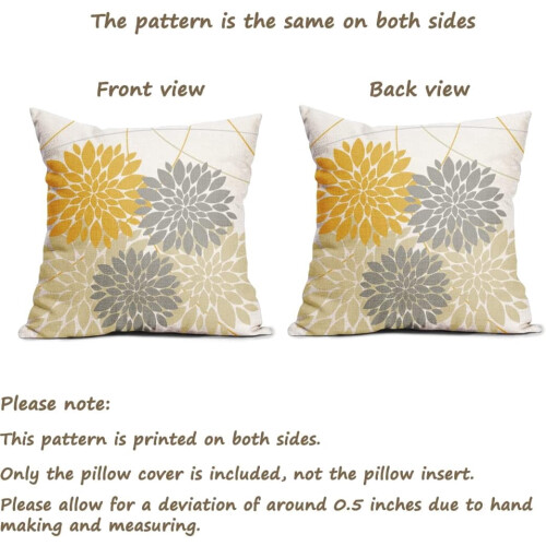 Conjunto de 2 capas de almofada Dahlia em linho, 40x40cm (16x16 polegadas). 2