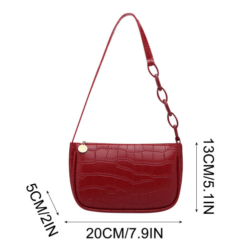 Rote Damen-Schultertasche aus Leder 2