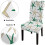 Ensemble de 4 housses de chaises de salle à manger élastiques, motif côtier vert 4