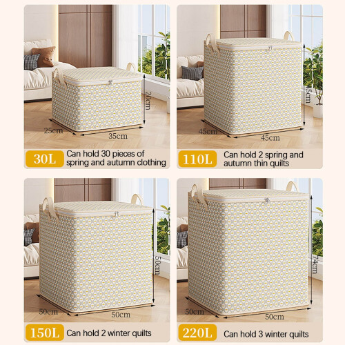 Non-woven förvaringspåsar grå 30L till 220L 2