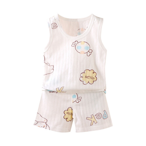 Completo estivo da bambina con canotta, casual e stampato, 2 pezzi 2