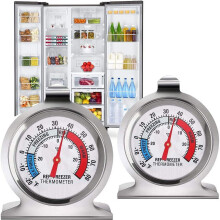 Refrigerator Thermometer Stainless Steel Red Indicator
