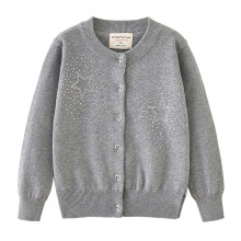 Katoenen vest met lange mouwen en knoopsluiting voor meisjes