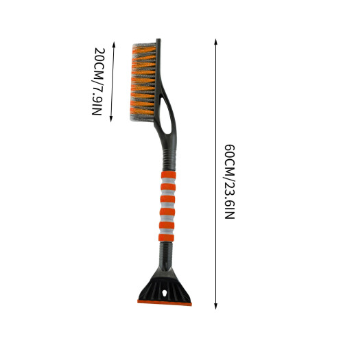 Car Snow Brush Ice Scraper with Soft Foam Handle Orange 1