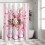 Cortina de ducha de eucalipto rosa de 36x72 pulgadas, impermeable. 3