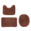Ensemble de tapis de bain marron 3 pièces en forme de U antidérapant 2