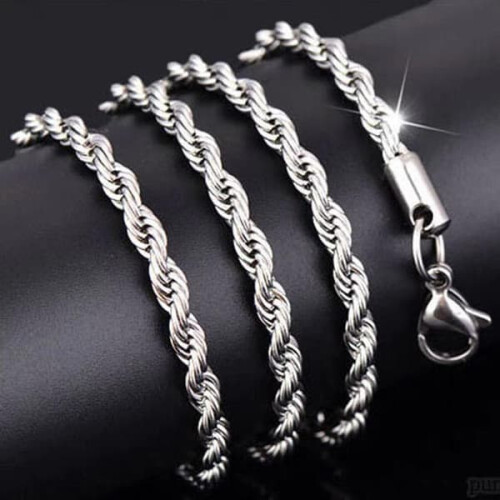 Colar Cordell Link em aço, 45 cm, 3 mm 2