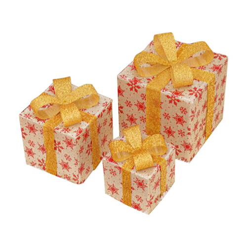 Christmas lighted boxes remote control set of 3 1