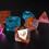 Silicone polyhedral dice mold with engraved numbers 7