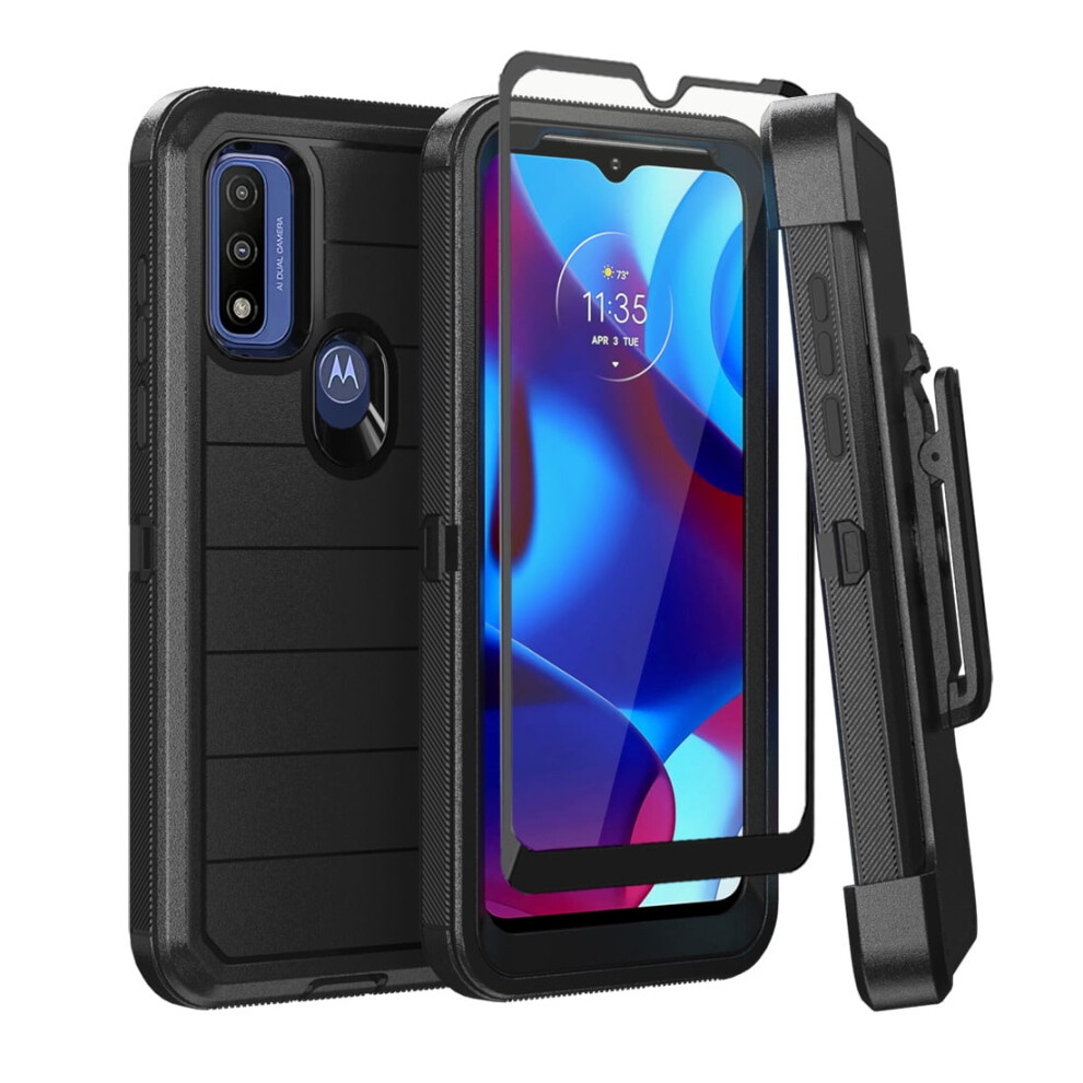 Xhy Moto G Pure Rugged Case With Belt Clip And Screen 9130661245593
