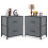 Nightstand Set of 2 Grey Fabric-Drawer Side Tables 1