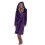 Women's fluffy solid long sleeve hooded bathrobe with 1