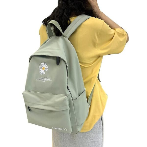 Sac à dos en nylon uni noir pour adolescentes 2