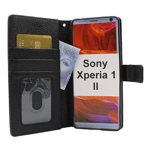 Étui portefeuille noir pour Sony Xperia 1II 1