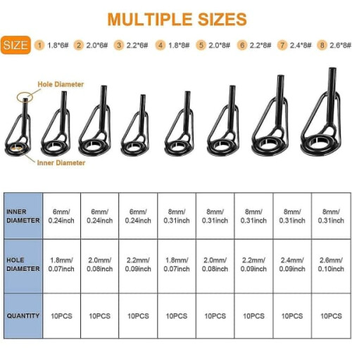 Fishing Rod Tip Repair Kit 80 Pieces 1