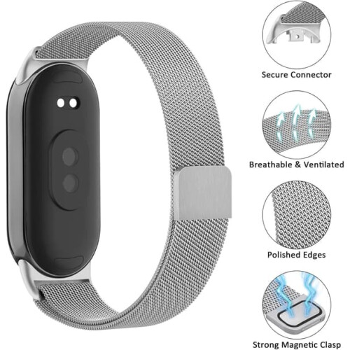 Metallrem til Xiaomi Mi Band8, rustfritt stål 1