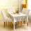 Fluwelen eetkamerstoelhoezen, beige, set van 4 5