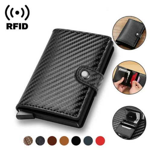 Πορτοφόλι RFID από ανθρακονήματα για άνδρες, λεπτό, μινιμαλιστικό, αναδυόμενο 1