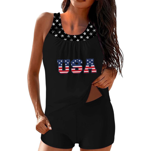 Dames tankini set met Amerikaanse vlag