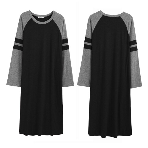 Camicia da notte lunga da donna con scollo rotondo, oversize e ultra morbida 2