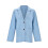 Damen-Leinenblazer, blau, langärmelig, leicht 8