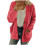 Women's casual plus size plush cardigan sweater with 1