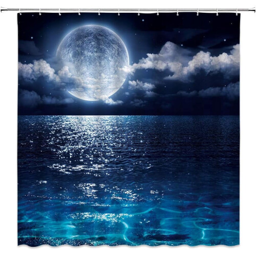 Rideau de douche Lune en polyester 70 x 84 pouces 1