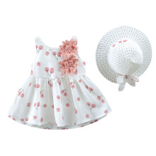 Set aus Kleid mit Kirschmuster und Hut für Kleinkinder (18-24 Monate)